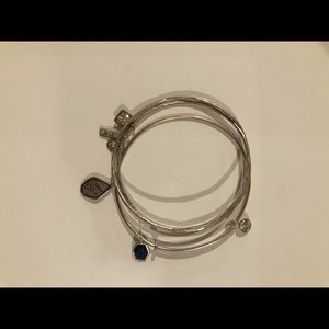 Sterling silver charm bangles